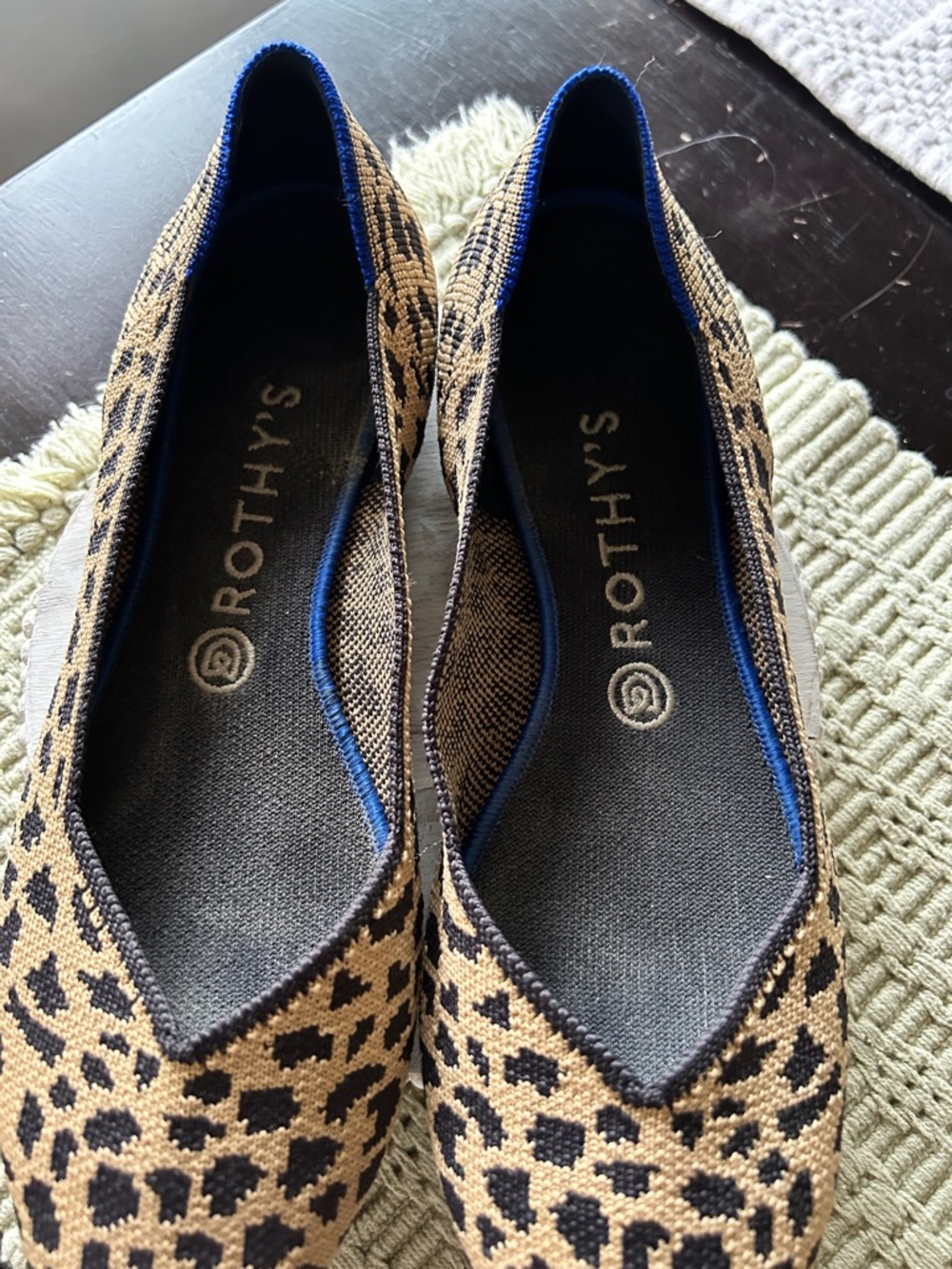 Rothy's Leopard-Print Pointed Flats in Tan and Black - Picture 3 of 5